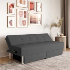 Wilton Dream Convertible Futon Sofa Bed Charcoal - Serta