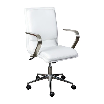 Emma And Oliver Modern Upholstered Mid-Back Home Office Chair With Arms And 5 Star Base 12 Emma And Oliver Modern Upholstered Mid-Back Home Office Chair With Arms And 5 Star Base - Image 12