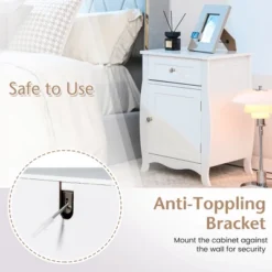 Costway 2PCS Nightstand With Drawer Cabinet Curved Legs Sofa Side End Accent Table White 14 Costway 2PCS Nightstand With Drawer Cabinet Curved Legs Sofa Side End Accent Table White -Furniture Sale Store GUEST b12fc235 f8b2 470e bc42 bd251cda64d8