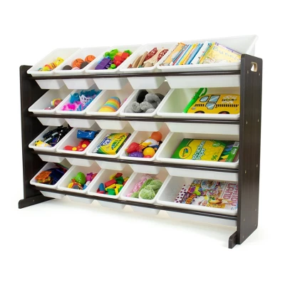 Extra Large Toy Storage Organizer With 20 Storage Bins Espresso/White - Humble Crew 1 Extra Large Toy Storage Organizer With 20 Storage Bins Espresso/White - Humble Crew