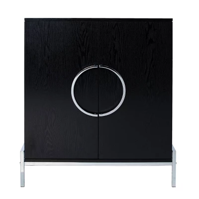 Henstinger Double Door Bar Cabinet Black/Chrome - Aiden Lane 3 Henstinger Double Door Bar Cabinet Black/Chrome - Aiden Lane - Image 3