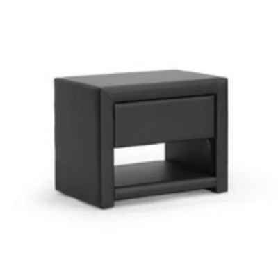 Massey Upholstered Modern Nightstand - Baxton Studio 3 Massey Upholstered Modern Nightstand - Baxton Studio - Image 3