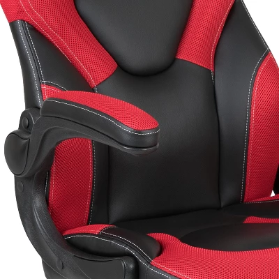 BlackArc Gamma Gaming Desk & Chair Set - Black & Red High Back Gaming Chair With Flip-Up Arms; Desk With Detachable Headphone Hook/Cupholder 10 BlackArc Gamma Gaming Desk & Chair Set - Black & Red High Back Gaming Chair With Flip-Up Arms; Desk With Detachable Headphone Hook/Cupholder - Image 10