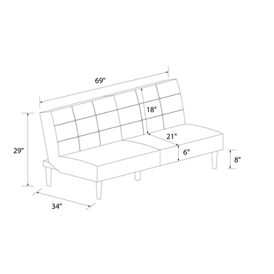 Bowie Upholstered Futon - Room & Joy 10 Bowie Upholstered Futon - Room & Joy - Image 10