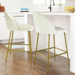 25" Nano Full Back Upholstered Counter Stool (Set Of 2) Gold Legs-Maison Boucle 14 25" Nano Full Back Upholstered Counter Stool (Set Of 2) Gold Legs-Maison Boucle -Furniture Sale Store GUEST b4991a26 5f9b 486a bc16 43c6aaa8944a