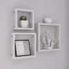 Floating Shelves- Open Cube Wall Shelf Set With Hidden Brackets, 3 Sizes To Display Décor, Photos, More- Hardware Included By Lavish Home (White)