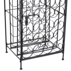 HOMCOM 35 Bottle Wrought Iron Wine Rack Cabinet With Lock, Black -Furniture Sale Store GUEST b59a39fb 36e0 456d a289 8008718ae8ec