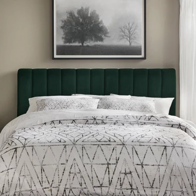 Queen Teagan Channel Upholstered Headboard Emerald Green - Lifestorey 3 Queen Teagan Channel Upholstered Headboard Emerald Green - Lifestorey - Image 3