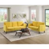 Tolley Velvet Loveseat In Yellow - Lexicon
