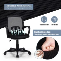 Costway Height Adjustable Mid-Back Mesh Chair Executive Chair W/ Lumbar Support 16 Costway Height Adjustable Mid-Back Mesh Chair Executive Chair W/ Lumbar Support -Furniture Sale Store GUEST b601e402 1291 4e1e 9e29 e45b0075b34f
