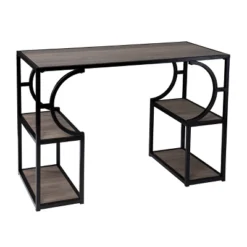 Vikrin Writing Desk With Storage Natural/Black - Aiden Lane