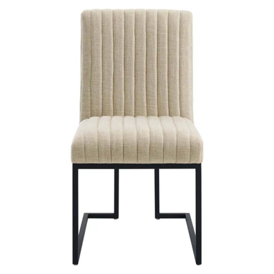 Indulge Channel Tufted Fabric Armless Dining Chair - Modway 4 Indulge Channel Tufted Fabric Armless Dining Chair - Modway - Image 4