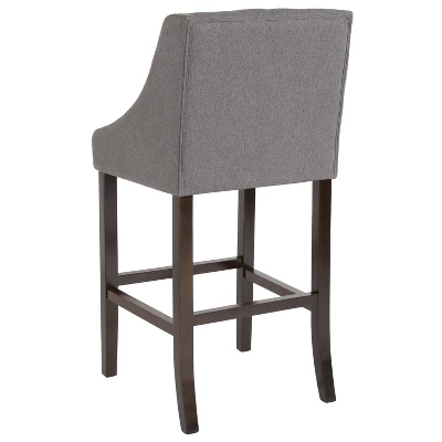 Merrick Lane Upholstered Barstool 30" High Transitional Tufted Barstool With Accent Nail Trim 12 Merrick Lane Upholstered Barstool 30" High Transitional Tufted Barstool With Accent Nail Trim - Image 12