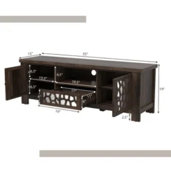 Tangkula 55" Retro TV Stand Media Entertainment Center W/ Mirror Doors & Drawer Brown -Furniture Sale Store GUEST b7d860c2 f7e6 4a39 ad72 d2949734039a