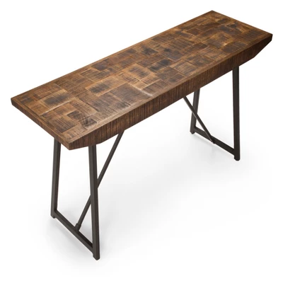 Walden Parquet Sofa Table Gray/ Natural - Steve Silver 1 Walden Parquet Sofa Table Gray/ Natural - Steve Silver