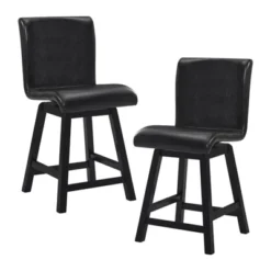 Hillshaw 24" Faux Leather Counter Stool In Dark Brown (Set Of 2) - Lexicon -Furniture Sale Store GUEST b84dc9d2 9aad 4a95 be13 1eef3f38bd7d