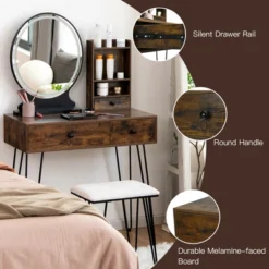 Costway Vanity Table Set Lighted Mirror Storage Drawer Shelf Cushion Stool -Furniture Sale Store GUEST b8a94e62 95d6 4e2f aeab b8dfe7f7a0c4