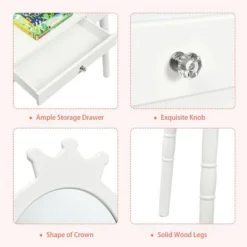 Costway Kids Vanity Makeup Table & Chair Set Make Up Stool Play Set For Children -Furniture Sale Store GUEST b95153bc 151c 4d90 a44a b484f4bb03fc