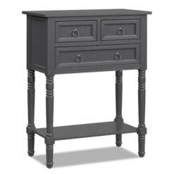 Costway Console Entryway Table W/ 3 Drawers Open Shelf For Hallway Living Room Dark Grey -Furniture Sale Store GUEST b9b2a2af bbdf 4c8c 9db2 aa3cd39f24d4