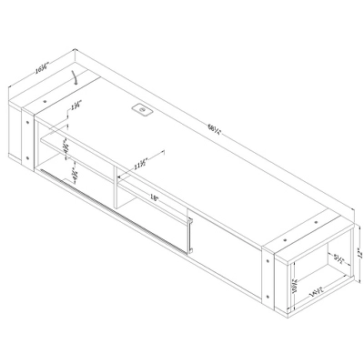 Munich Wall Mounted Console TV Stand For TVs Up To 75" - South Shore 1 Munich Wall Mounted Console TV Stand For TVs Up To 75" - South Shore