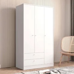 Denmark 3 Door And 2 Drawer Wardrobe White - Polifurniture -Furniture Sale Store GUEST bacd73d8 9108 48a6 aa53 1d0b07827468