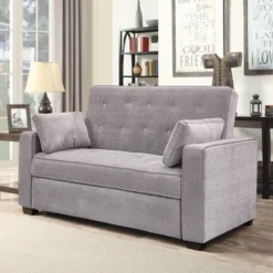 Andrea Convertible Futon Sleeper Sofa Light Gray - Serta -Furniture Sale Store GUEST bae5c6ce 9479 4048 9a86 0b2589391eb9