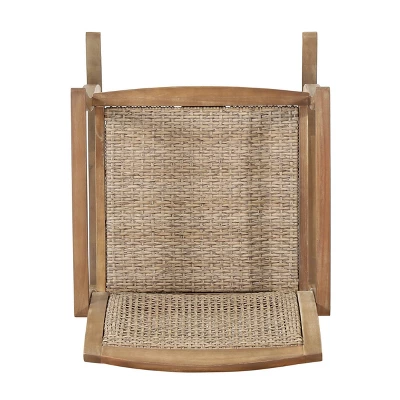 Welby Outdoor Acacia Wood/Wicker Rocking Chair Light Brown - Christopher Knight Home 4 Welby Outdoor Acacia Wood/Wicker Rocking Chair Light Brown - Christopher Knight Home - Image 4