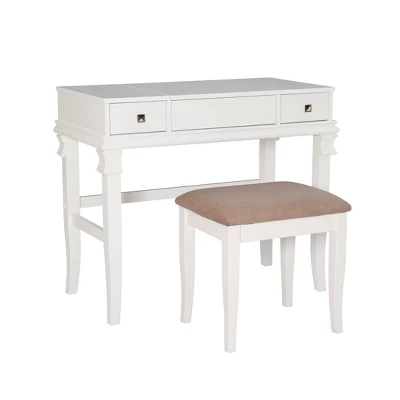 Adler Vanity Set White - Linon 2 Adler Vanity Set White - Linon - Image 2