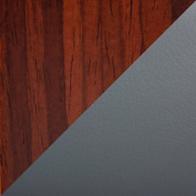 Set Of 2 Triad Bamboo/Faux Leather Upholstered Dining Chairs Walnut/Gray - LumiSource 7 Set Of 2 Triad Bamboo/Faux Leather Upholstered Dining Chairs Walnut/Gray - LumiSource - Image 7