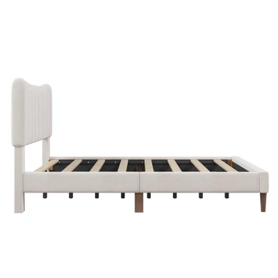 Upholstered Wood Platform Bed Frame With Vertical Channel Tufted Headboard-ModernLuxe 5 Upholstered Wood Platform Bed Frame With Vertical Channel Tufted Headboard-ModernLuxe - Image 5