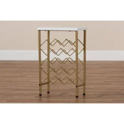 Ramona Metal Wine Rack With Faux Marble Tabletop Gold - Baxton Studio 9 Ramona Metal Wine Rack With Faux Marble Tabletop Gold - Baxton Studio -Furniture Sale Store GUEST bef15b0a bd51 4ed8 89f5 b1c458a807b4