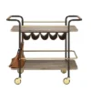 33" Naude Serving Cart Natural/Gold/Black Finish - Acme Furniture
