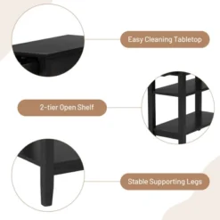 Costway 2PCS 3-Tier End Table Sofa Side Table Nightstand W/ Shelf & Drawer -Furniture Sale Store GUEST bf2d1637 63d1 4615 8fbb db00debfc40d