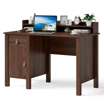 Costway Computer Desk Home Office Writing Workstation W/ Drawer & Hutch 10 Costway Computer Desk Home Office Writing Workstation W/ Drawer & Hutch - Image 10