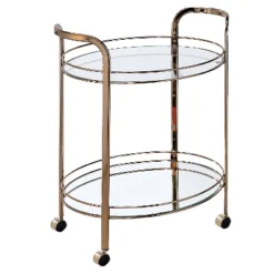 Derria Oval Mirrored Metal Frame Serving Cart - Furniture Of America -Furniture Sale Store GUEST bf5531cf efbf 41f7 87c7 bb374cd6321f