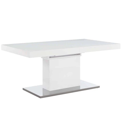 Vector Extendable Dining Table White Silver - Modway 2 Vector Extendable Dining Table White Silver - Modway - Image 2