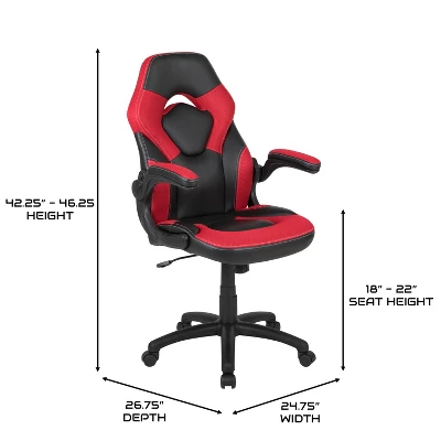 BlackArc Gamma Gaming Desk & Chair Set - Black & Red High Back Gaming Chair With Flip-Up Arms; Desk With Detachable Headphone Hook/Cupholder 8 BlackArc Gamma Gaming Desk & Chair Set - Black & Red High Back Gaming Chair With Flip-Up Arms; Desk With Detachable Headphone Hook/Cupholder - Image 8