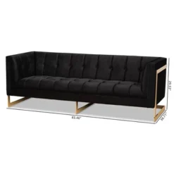 Ambra Velvet Upholstered And Button Tufted Sofa Black/Gold - Baxton Studio 17 Ambra Velvet Upholstered And Button Tufted Sofa Black/Gold - Baxton Studio -Furniture Sale Store GUEST bfd4c992 1f50 4956 9c67 bbc96e8d2488