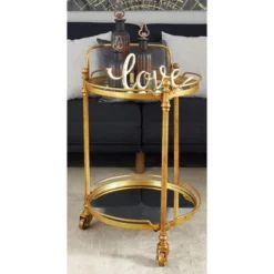 Traditional Iron And Mirrored Bar Cart Brass - Olivia & May -Furniture Sale Store GUEST c0ea4256 fe20 4f1d b545 a6afacfd4e5f