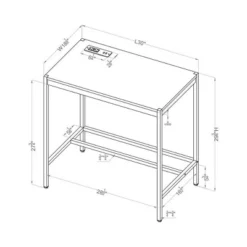 Everbay Writing Desk With Power And USB Plug - MiBasics -Furniture Sale Store GUEST c2332d95 b12b 487d 869a c3638a8a8984