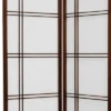 6 Ft. Tall Double Cross Shoji Screen - Walnut (6 Panels)