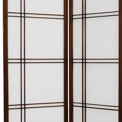 6 Ft. Tall Double Cross Shoji Screen - Walnut (6 Panels) 1 6 Ft. Tall Double Cross Shoji Screen - Walnut (6 Panels)