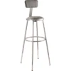 2pk Adjustable Heavy Duty Vinyl Steel Barstool With Backrest Gray - Hampden Furnishings