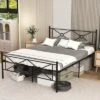 Costway Full/Queen Size Metal Platform Bed Frame W/ Headboard Mattress Foundation