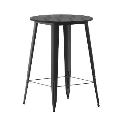 Merrick Lane Indoor/Outdoor Bar Top Table, 30" Round All Weather Poly Resin Top With Steel Base 1 Merrick Lane Indoor/Outdoor Bar Top Table, 30" Round All Weather Poly Resin Top With Steel Base
