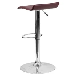 Emma And Oliver Solid Wave Seat Vinyl Adjustable Height Barstool With Chrome Base -Furniture Sale Store GUEST c3b7f51e 6e1b 40ef 8489 cd9cdd5660db