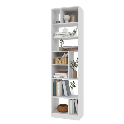 70.87" Valenca 10 Shelf Bookcase White - Manhattan Comfort 2 70.87" Valenca 10 Shelf Bookcase White - Manhattan Comfort - Image 2