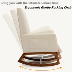 Tangkula Mid Century Rocking Chair Comfortable Rocker Modern High Back Armchair Beige 11 Tangkula Mid Century Rocking Chair Comfortable Rocker Modern High Back Armchair Beige -Furniture Sale Store GUEST c62260d9 4cef 4391 b9c0 0de1cb809e75