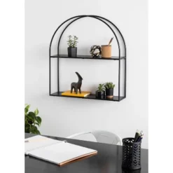 24" X 26" Monroe Metal Arch Shelf Black - Kate & Laurel All Things Decor -Furniture Sale Store GUEST c6d39e47 082f 497f a9f1 8ec0c992d9ef
