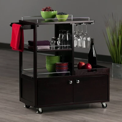 Galen Entertainment Cart With Serving Tray Wood/Espresso - Winsome 10 Galen Entertainment Cart With Serving Tray Wood/Espresso - Winsome - Image 10